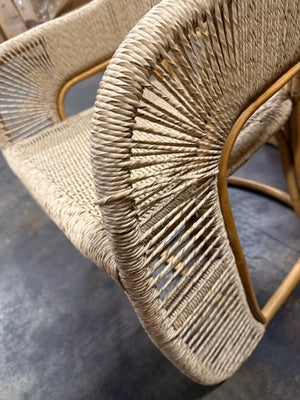 close-up of side of chair weaving with damage - Number 4