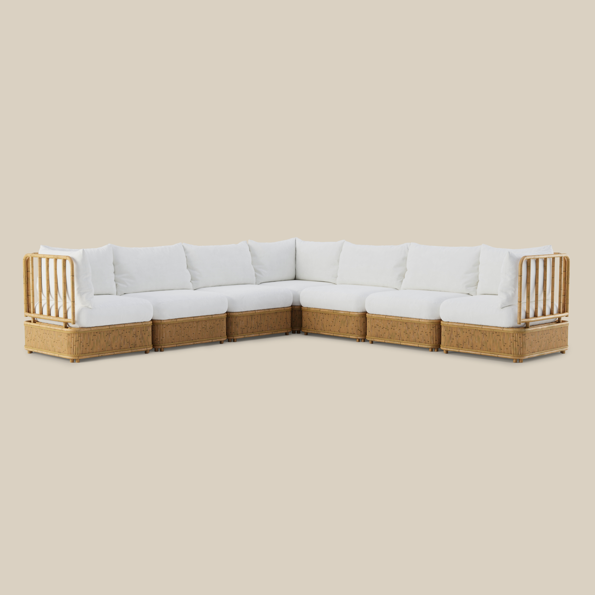 Natura Sectional Seven Seat Corner Shape Pearl