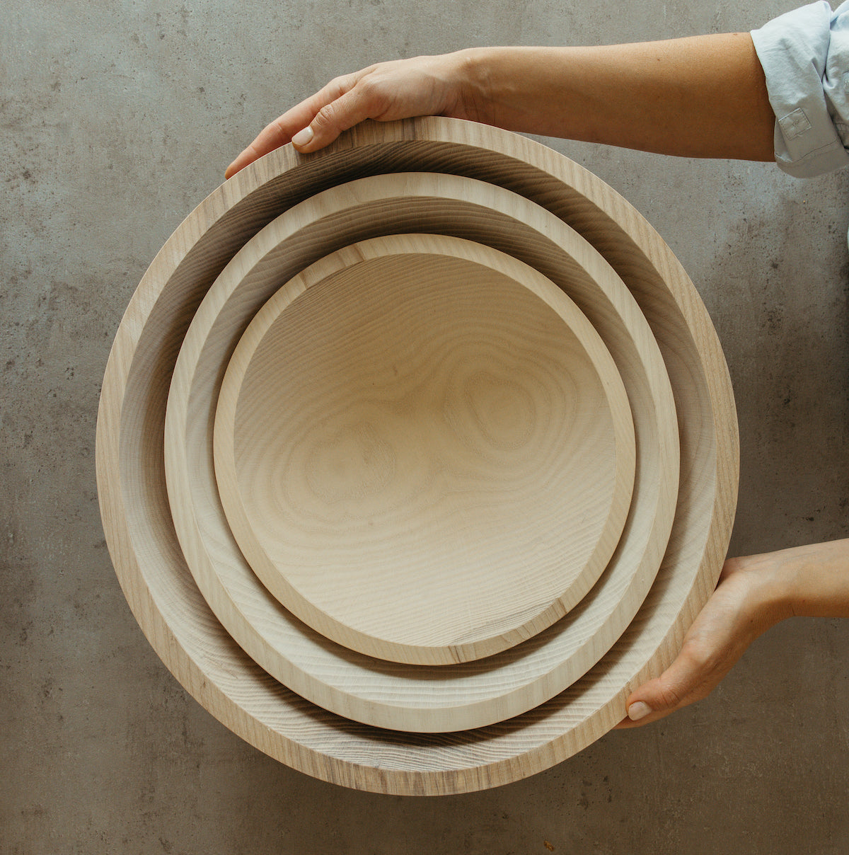 Handcrafted Wood Salad Bowls Whitewash