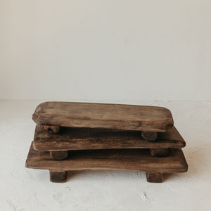 Reclaimed Wood Pedestal Tray