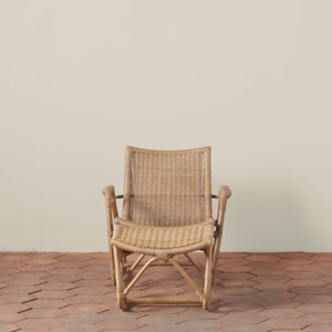 bodega wicker lounge chair and ottoman in natural front
