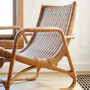 bodega wicker lounge chair detail