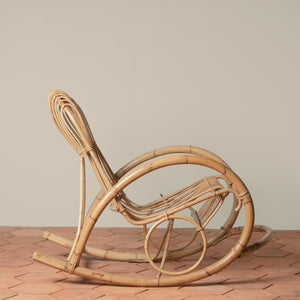 Vintage Rattan Loop Rocking Chair