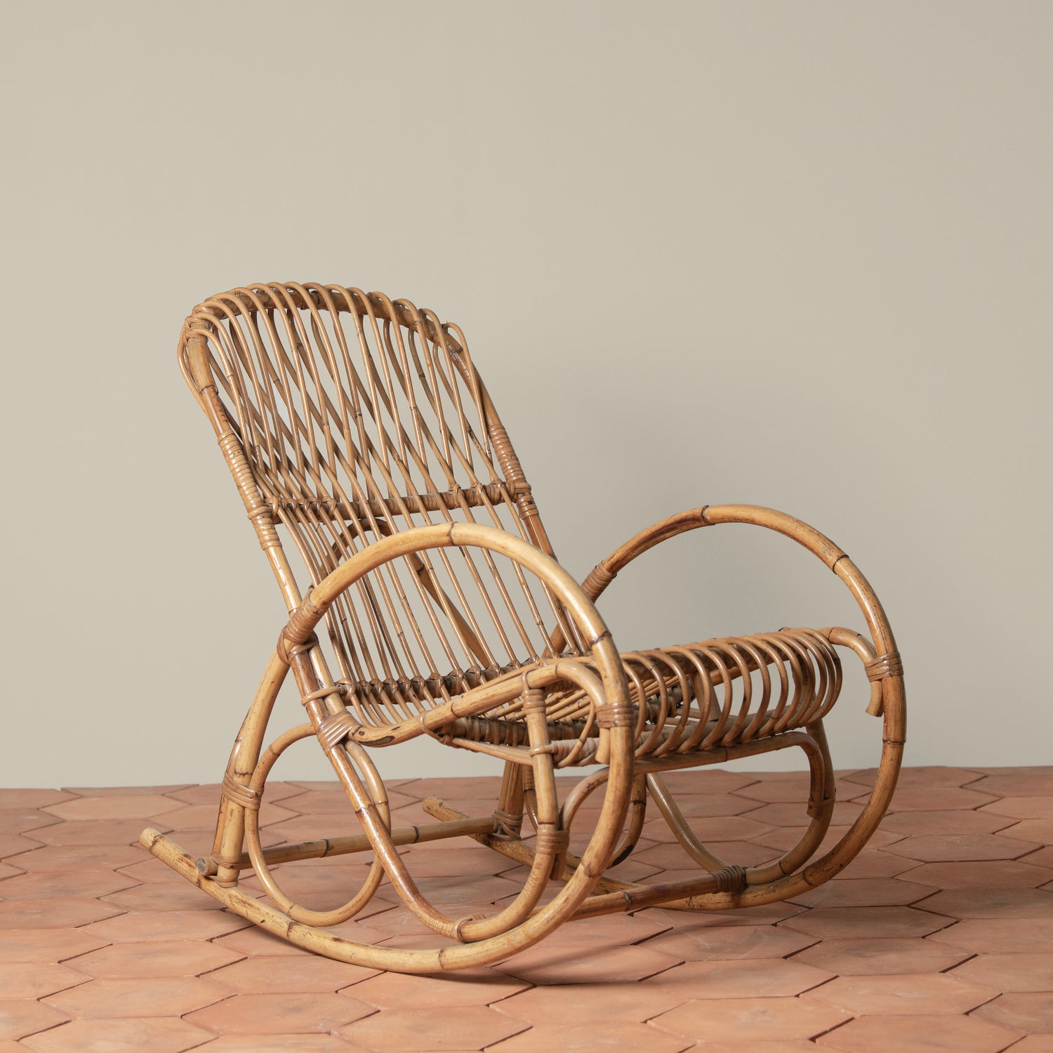 Vintage Rattan Juliette Rocking Chair