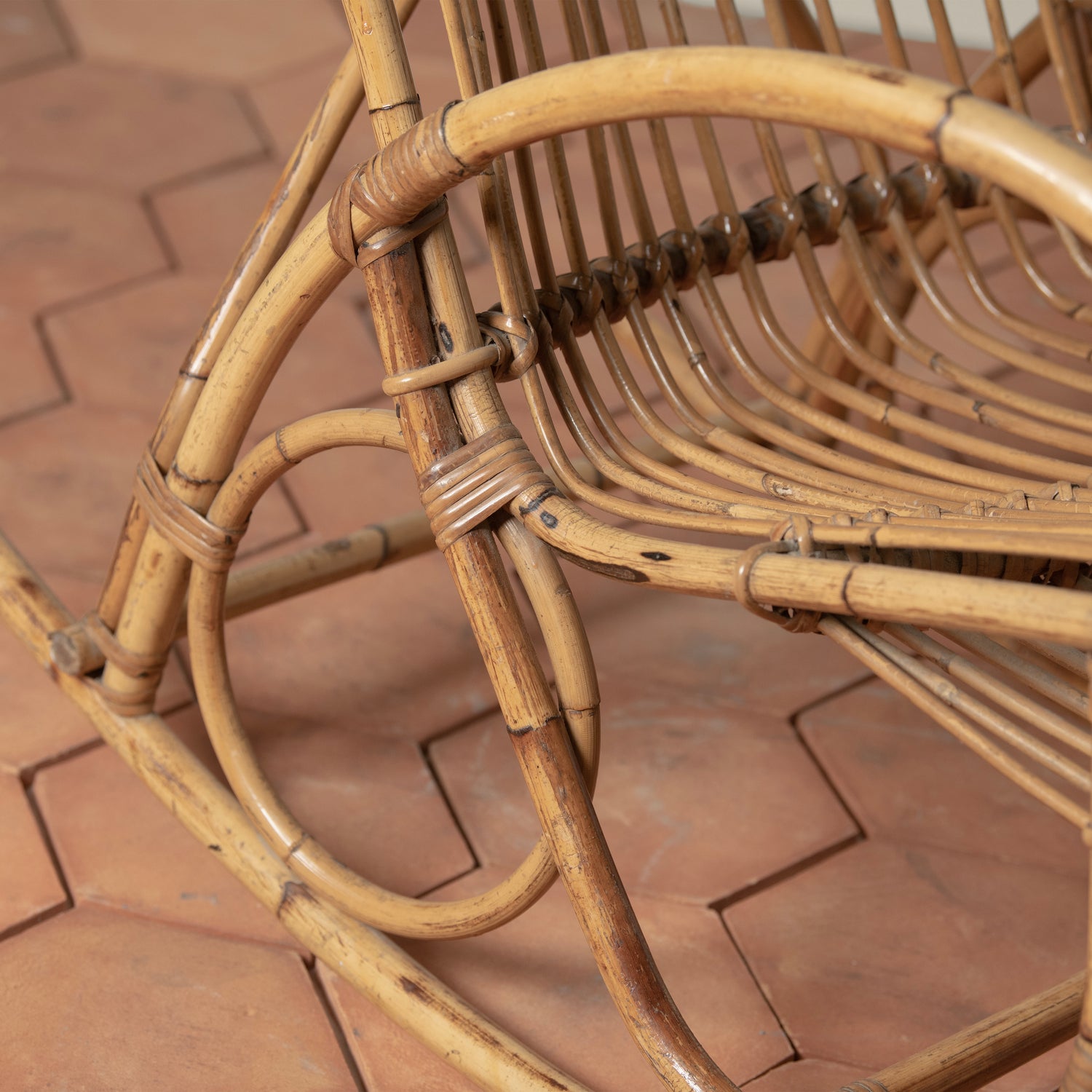 Vintage Rattan Juliette Rocking Chair
