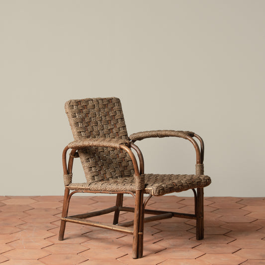 Vintage Basketweave Lounge Chair