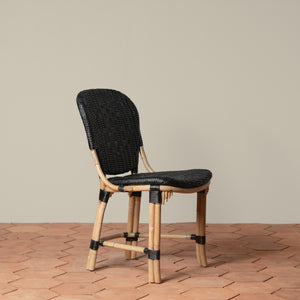 fota bistro side chair in black angle