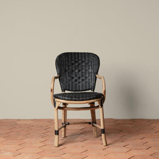 fota bistro chair in black front - Image 2