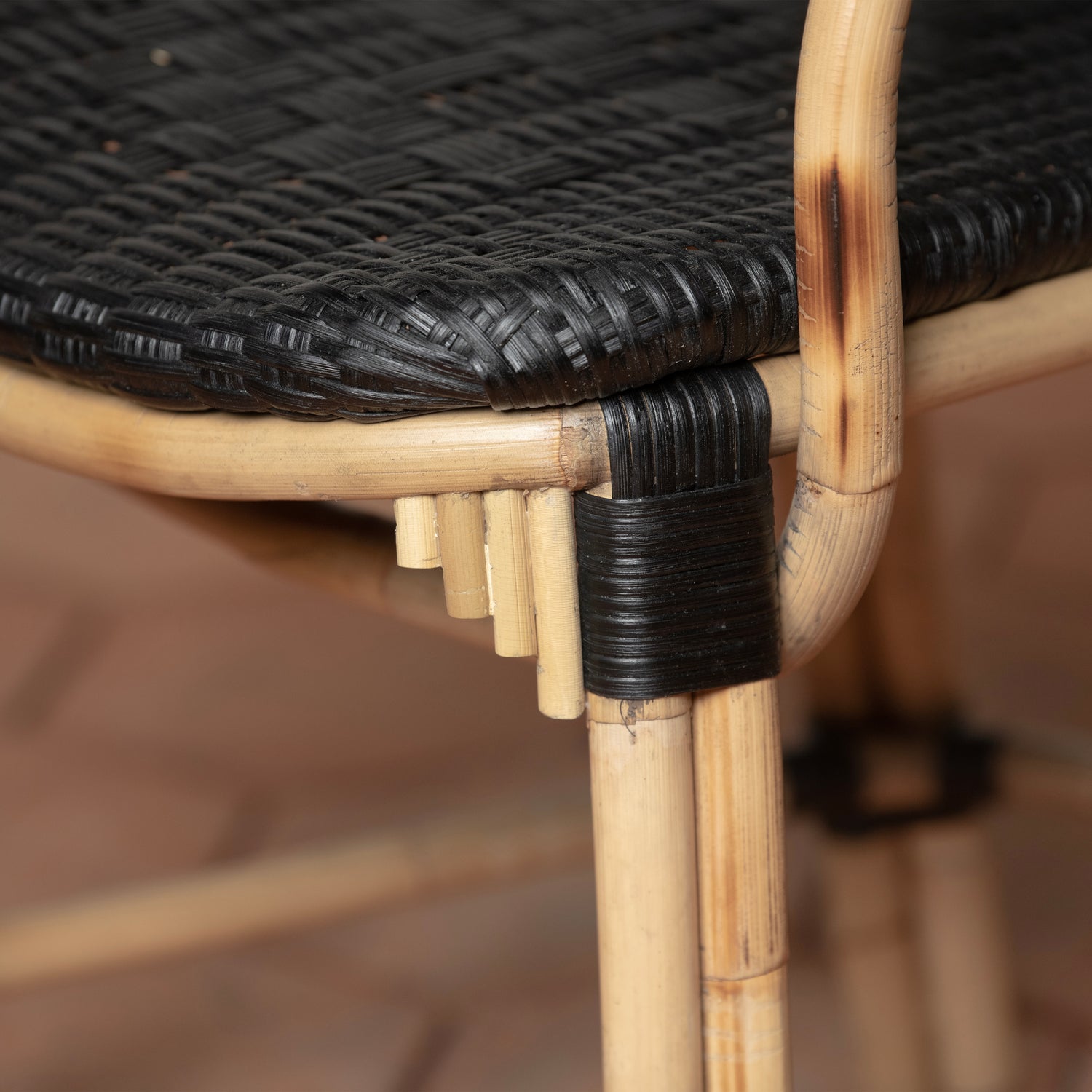 fota bistro side chair in black detail