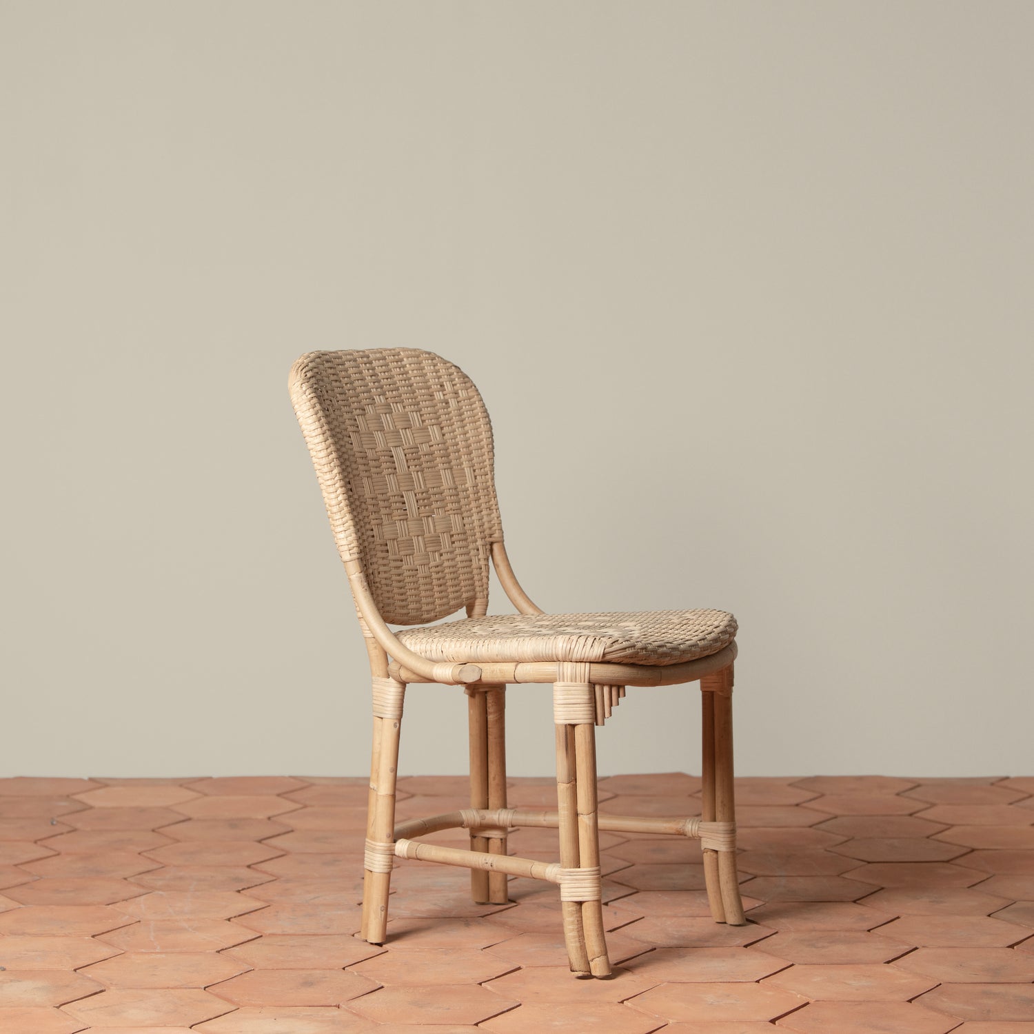 fota bistro side chair in natural angle