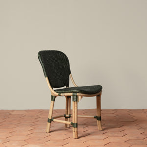 fota bistro side chair in green angle