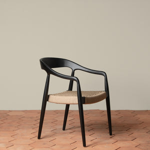 ingrid woven arm chair in ebony angle
