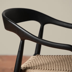 ingrid woven arm chair in ebony detail