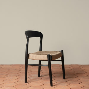 ingrid woven side chair in ebony angle