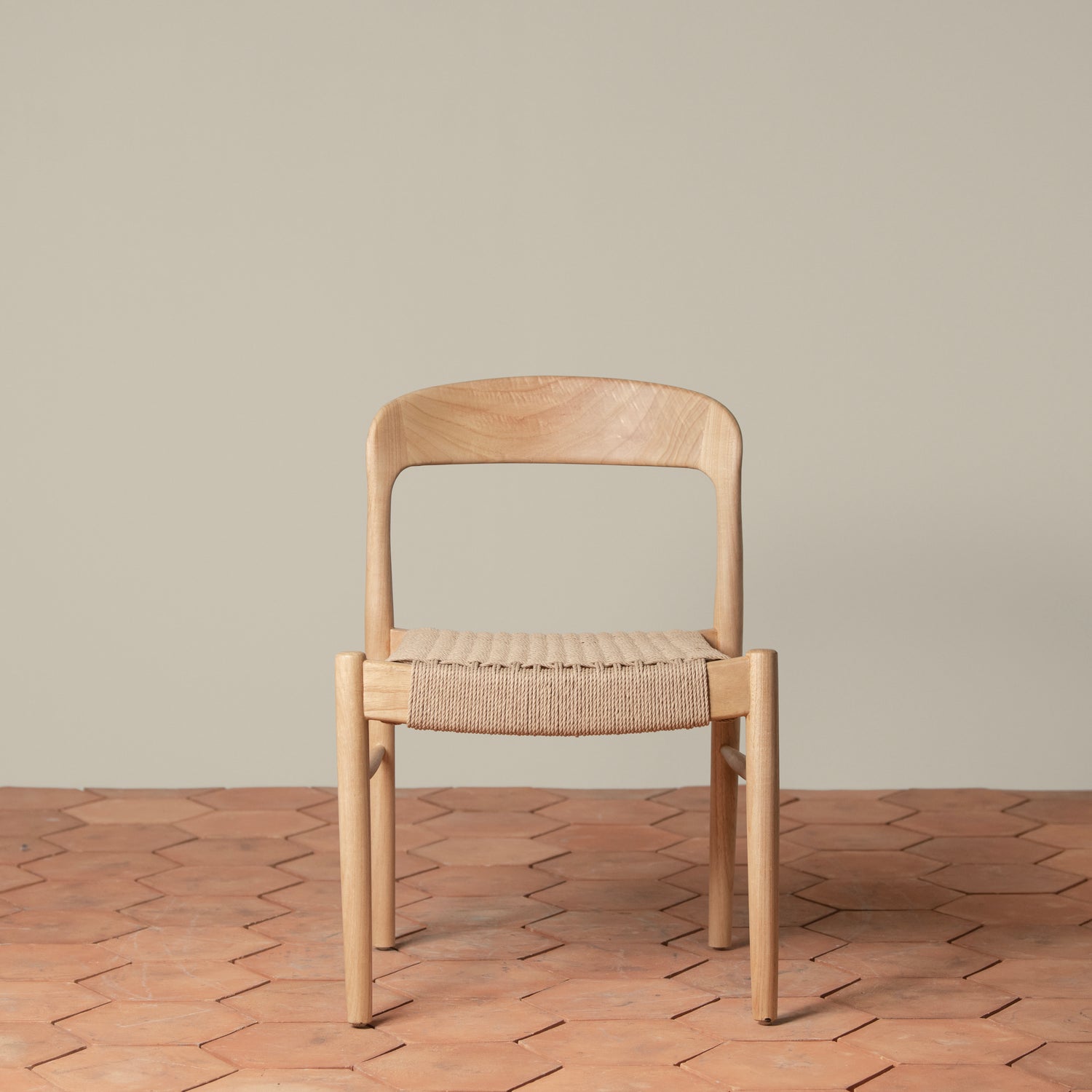 ingrid woven side chair in oak front