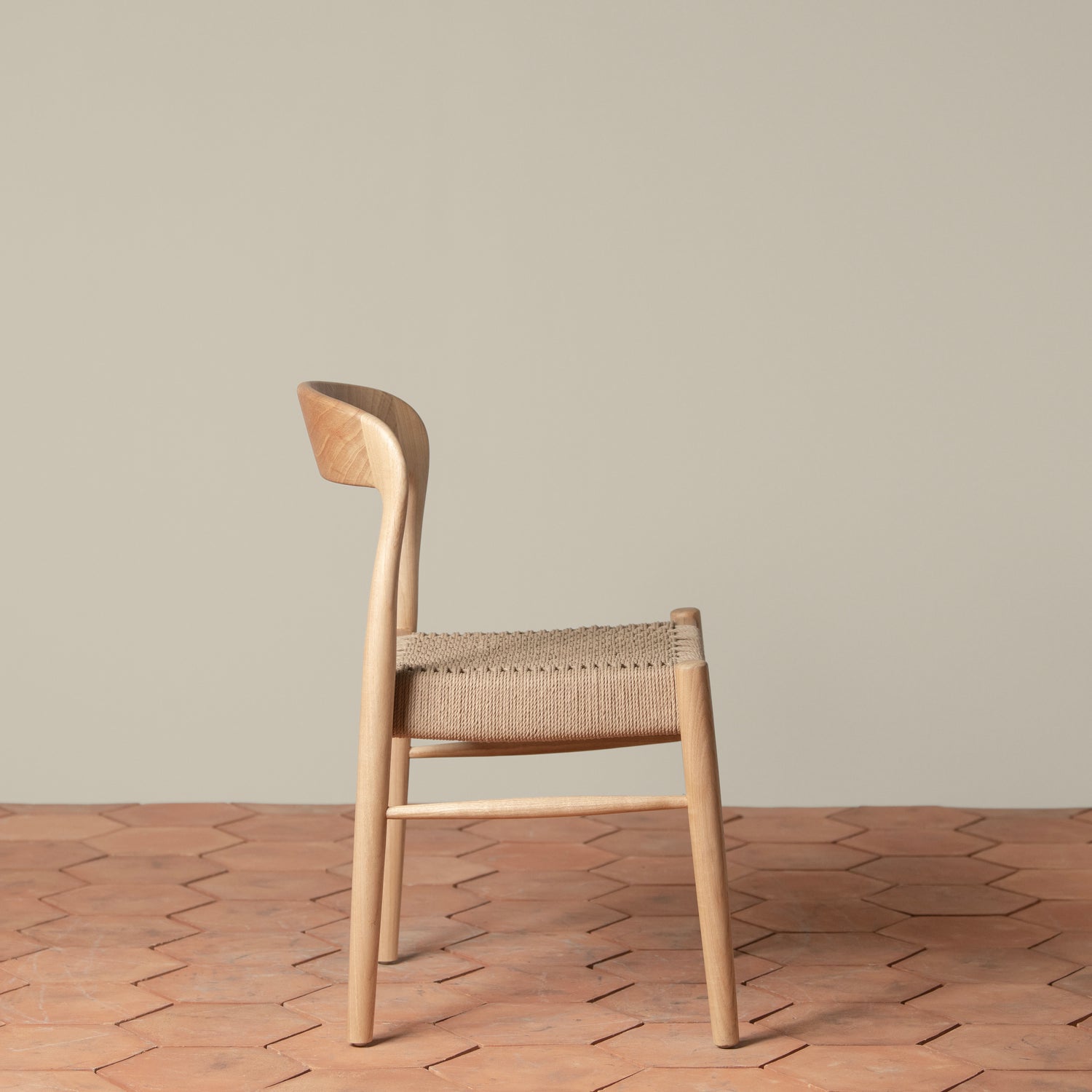ingrid woven side chair in oak side