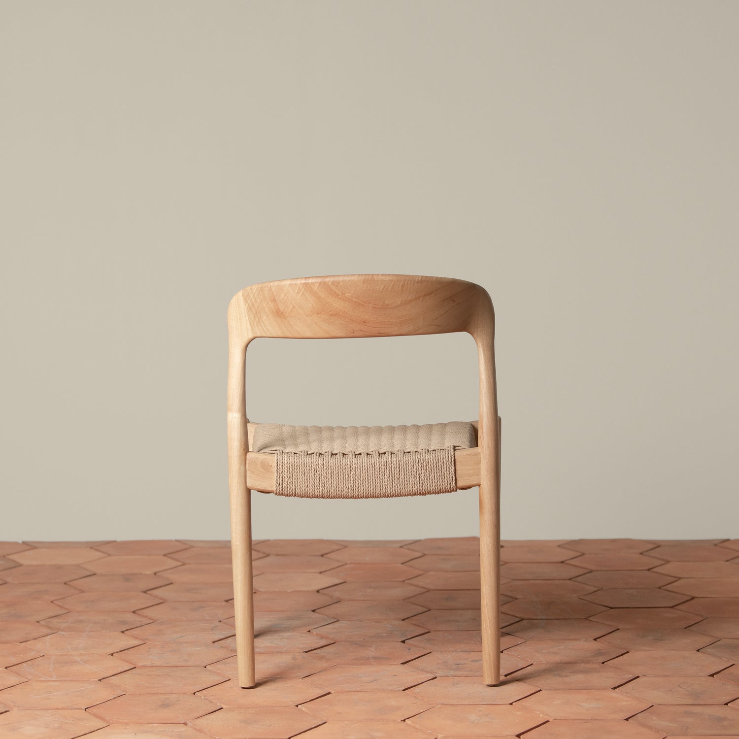 ingrid woven side chair in oak back