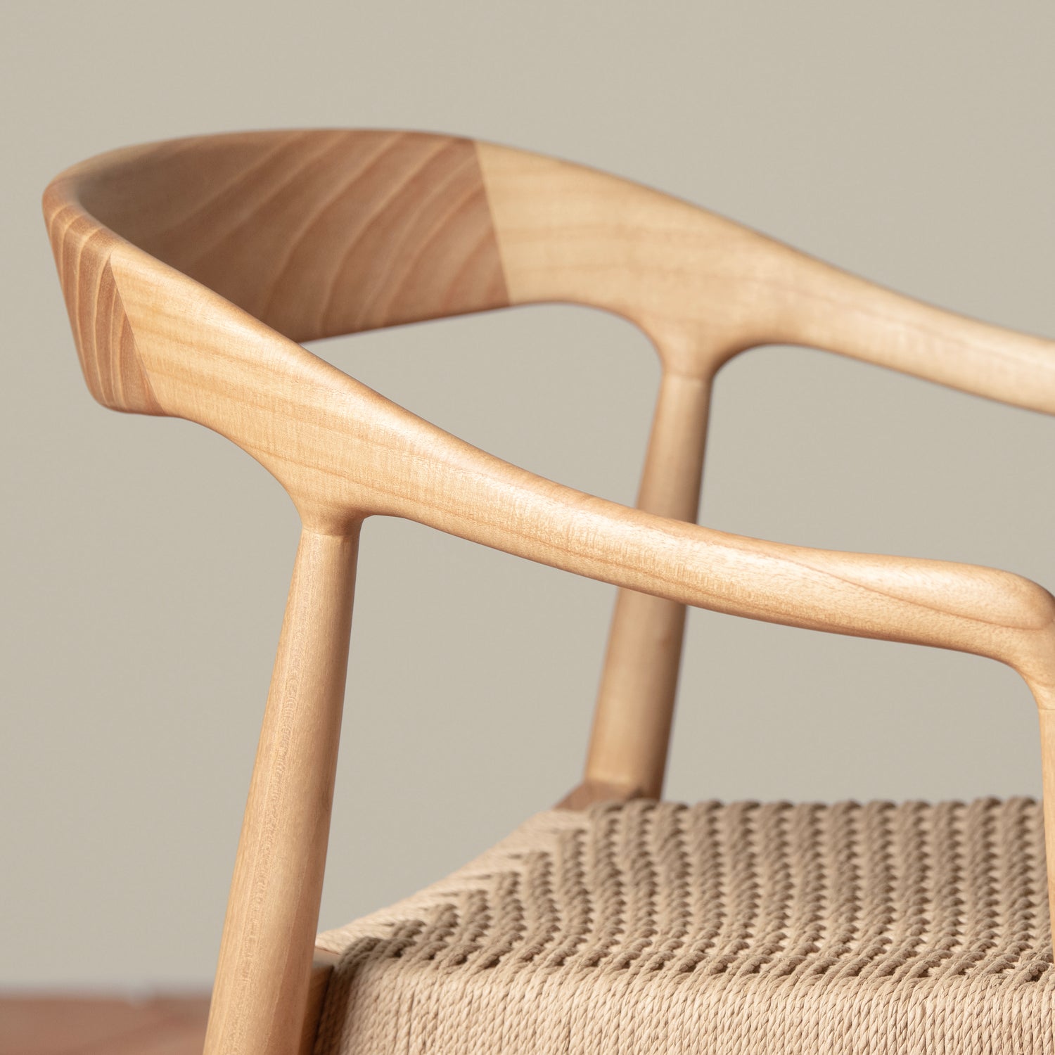 ingrid woven arm chair in oak side