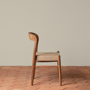 ingrid woven side chair in teak side
