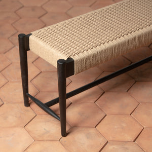 ingrid woven bench in ebony detail