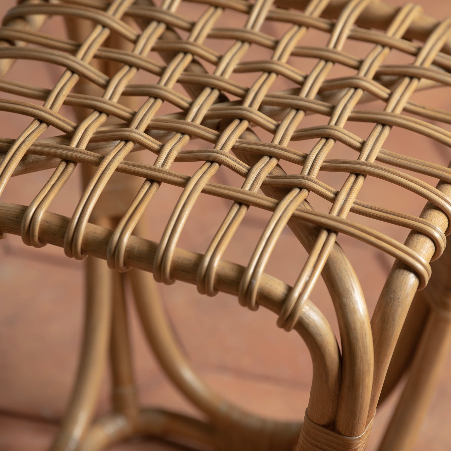 rattan studio stool detail