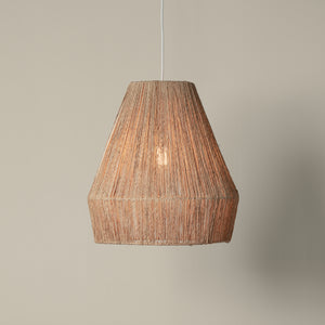 collins jute pendant with light on