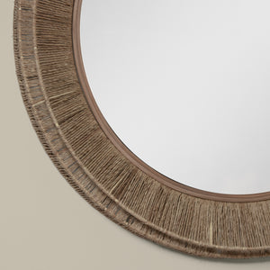 collins large jute mirror in natural detail