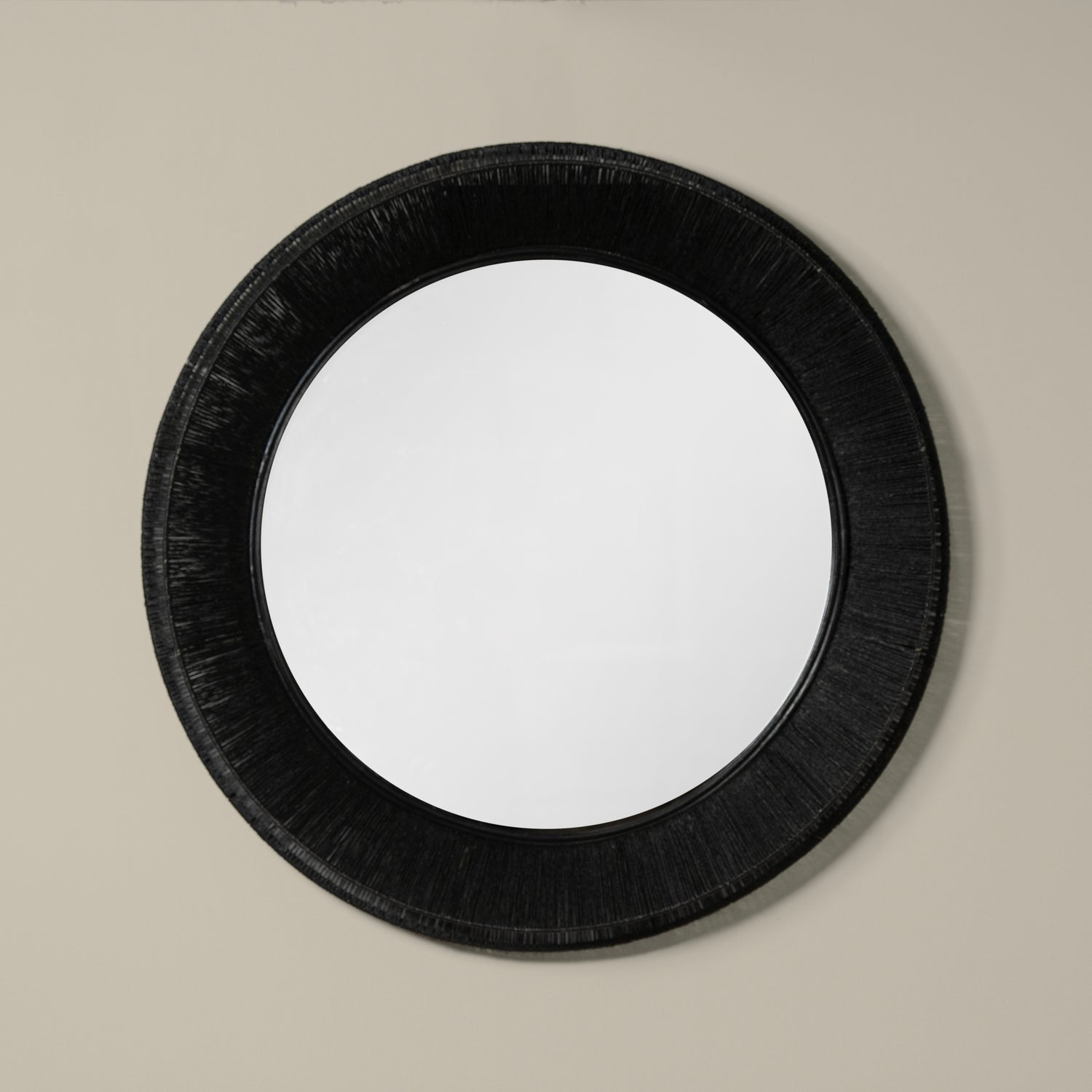 collins large jute mirror in black front