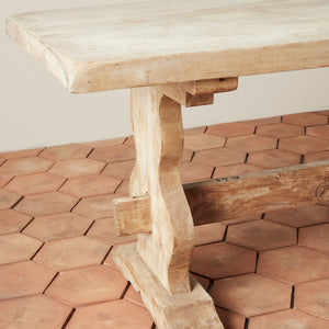 Vintage French Trestle Wood Farm Table